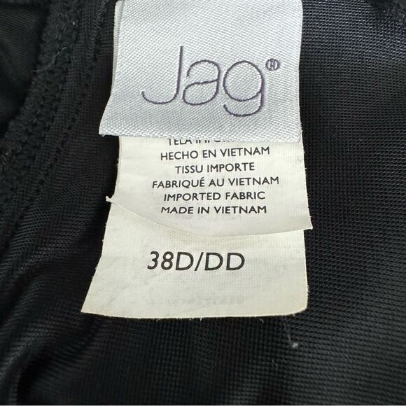 Jag Black Tankini White Trim Adjustable Straps Swim SZ 38D / 38DD - Picture 9 of 11